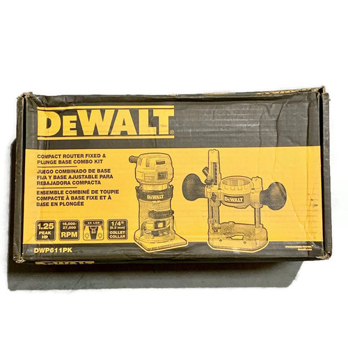 DEWALT DWP611PK (New-Other) Corded 1-1/4 HP Variable Speed Fixed/Plunge Base Router Kit