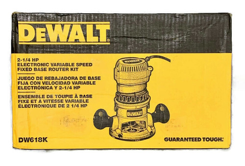 DeWalt DW618K (New-Other) 2-1/4 HP (Maximum Motor HP) EVS Fixed Base Router Kit with Soft Start
