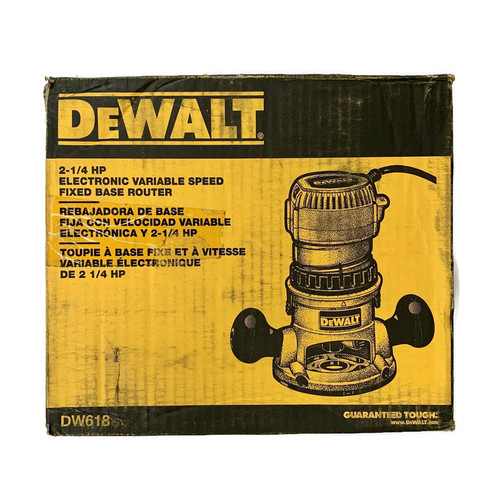 DEWALT DW618 (New-Other) Corded 2-1/4-HP Variable Speed Fixed Base Router w/ Soft Start