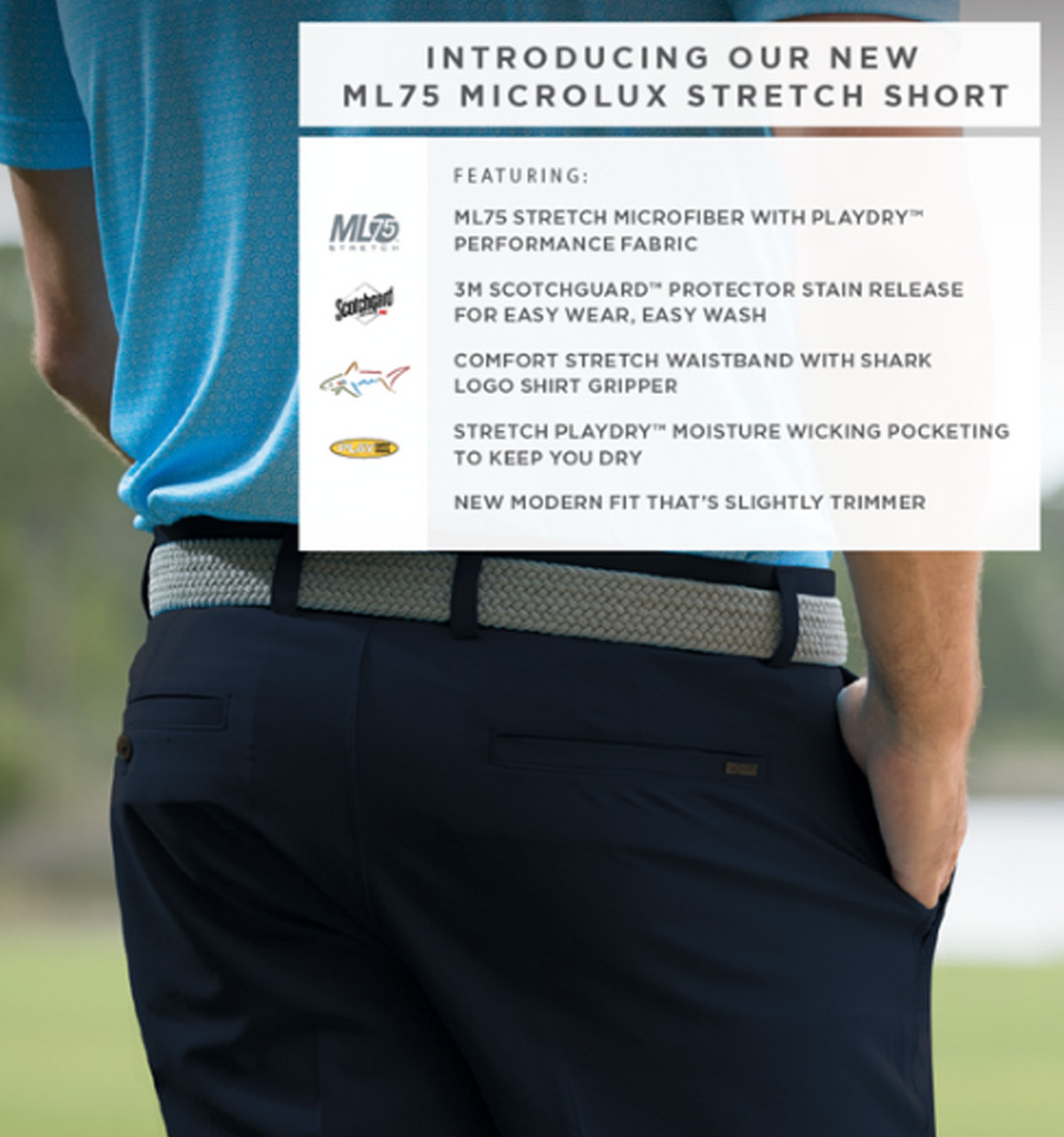 ML75 Flat Front Stretch Short by Greg Norman