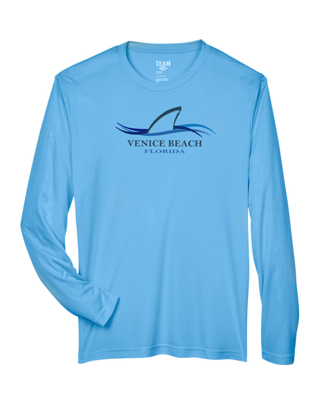 Captain's Landing | Venice Beach Shark Fin Long Sleeve Sun Protection Shirt - Ocean Blue XXL