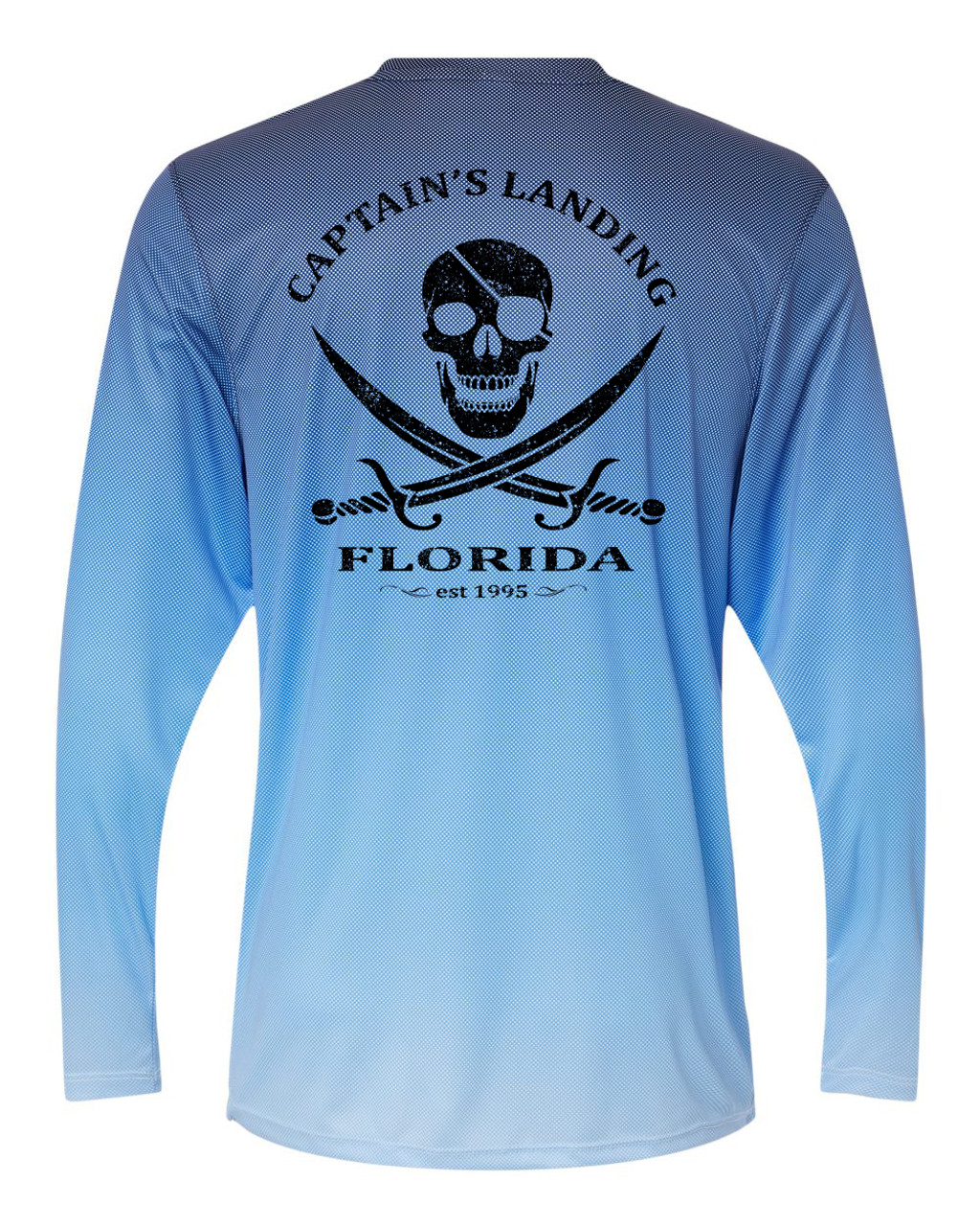 Captain's Landing | Jolly Roger Long Sleeve Sun Protection Shirt - Blue Ombre Small