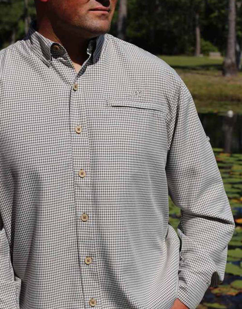 Fisherman Shirt | Performance Fishing Shirts | Mens Fishing Shirts - Mojo Sportswear Company Heron Blue / XS