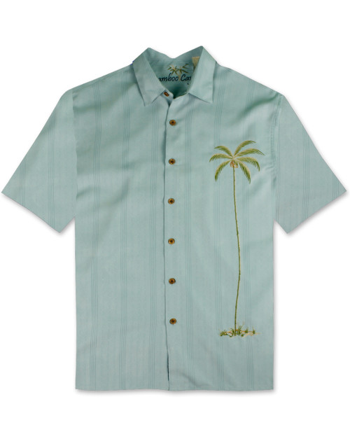 Catch of the Day Embroidered Camp Shirt by Bamboo Cay - WB9800 - Aqua