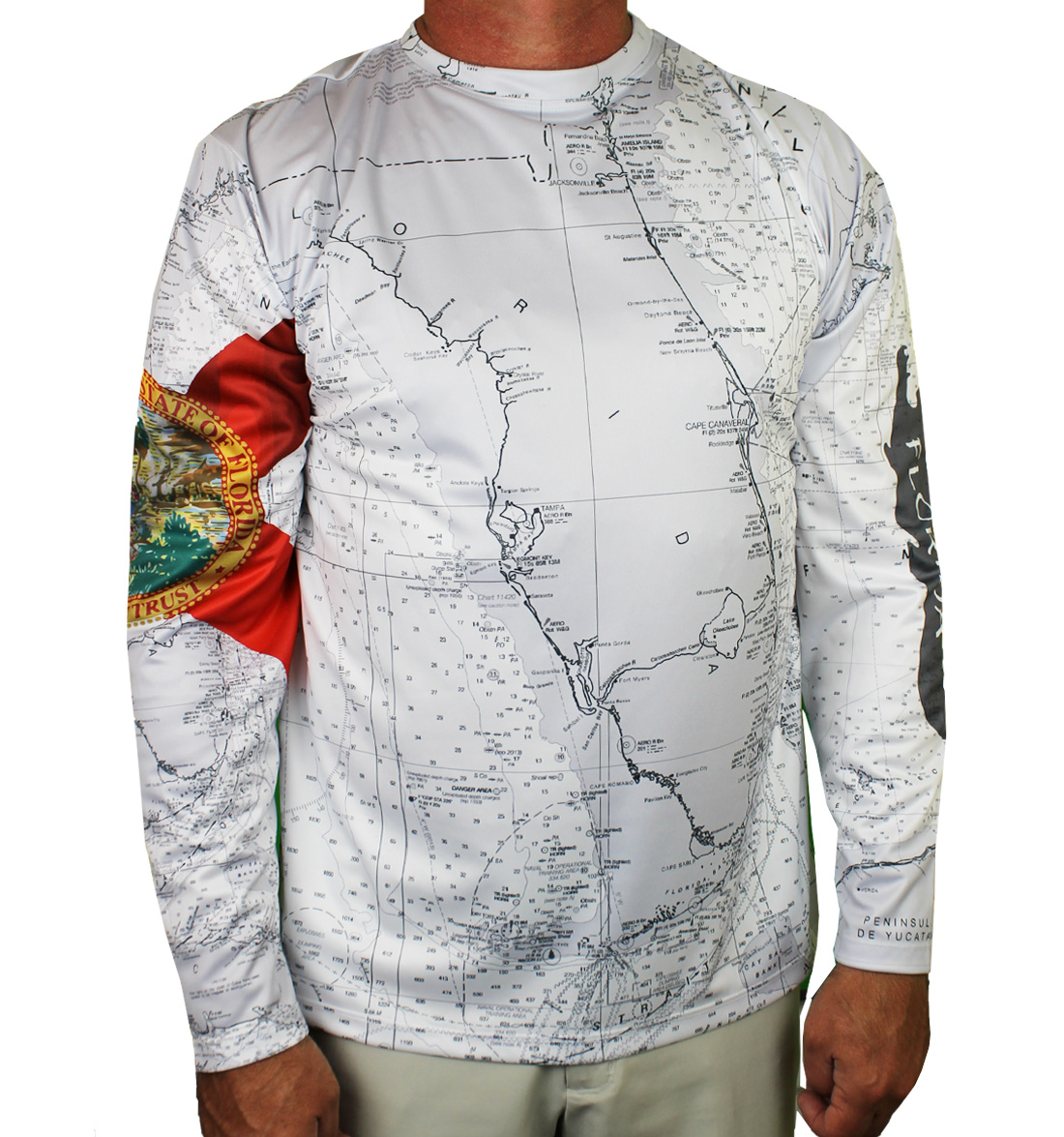 Captain's Landing | Florida Chart Map Performance Shirt XXL