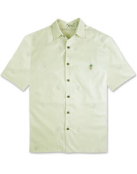 Pineapple Collection Embroidered Camp Shirt by Bamboo Cay - Cream
