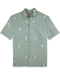 Pineapple Collection Embroidered Camp Shirt by Bamboo Cay - Ocean