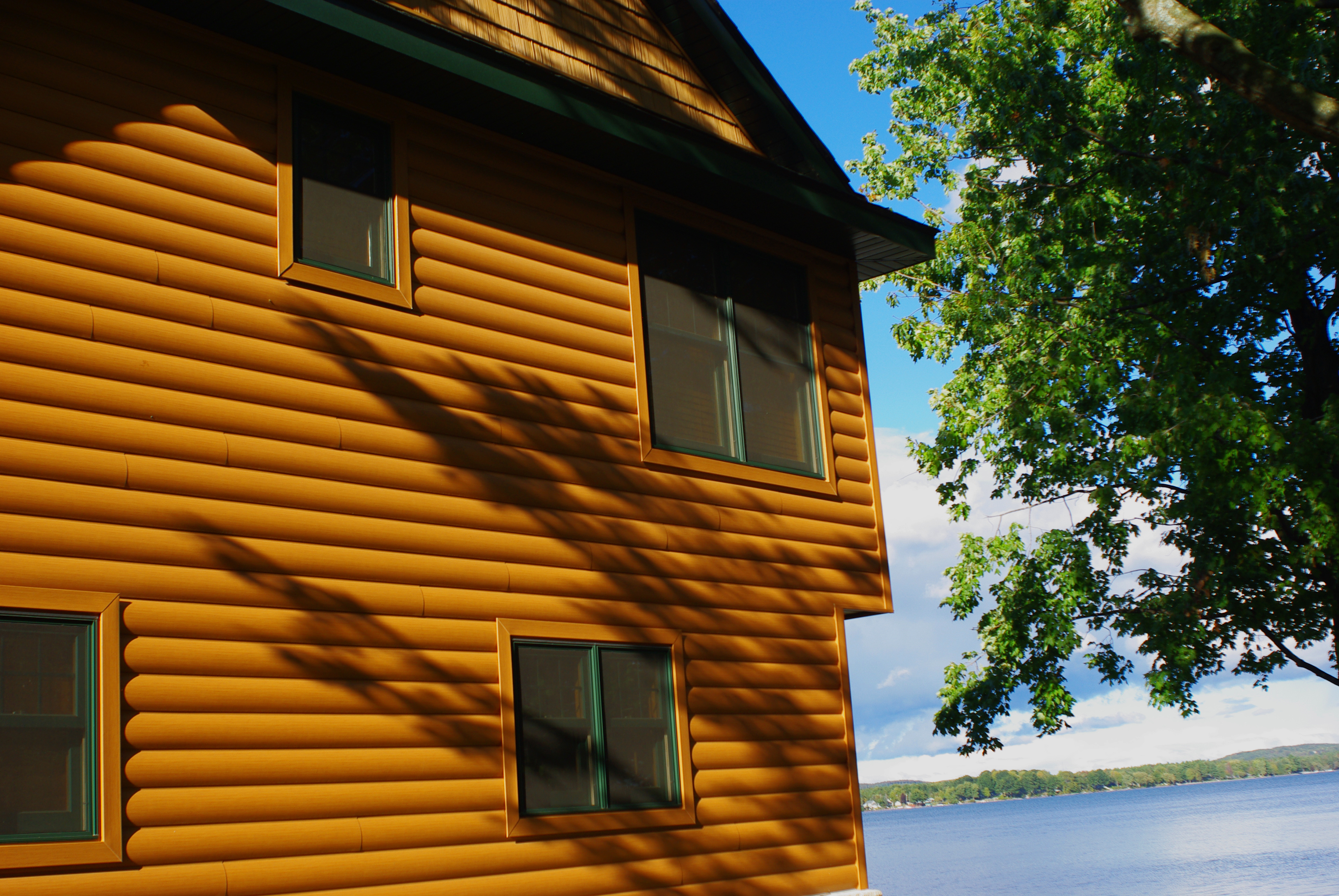 Minnesota Lakeside Cabin Side View Including Lake