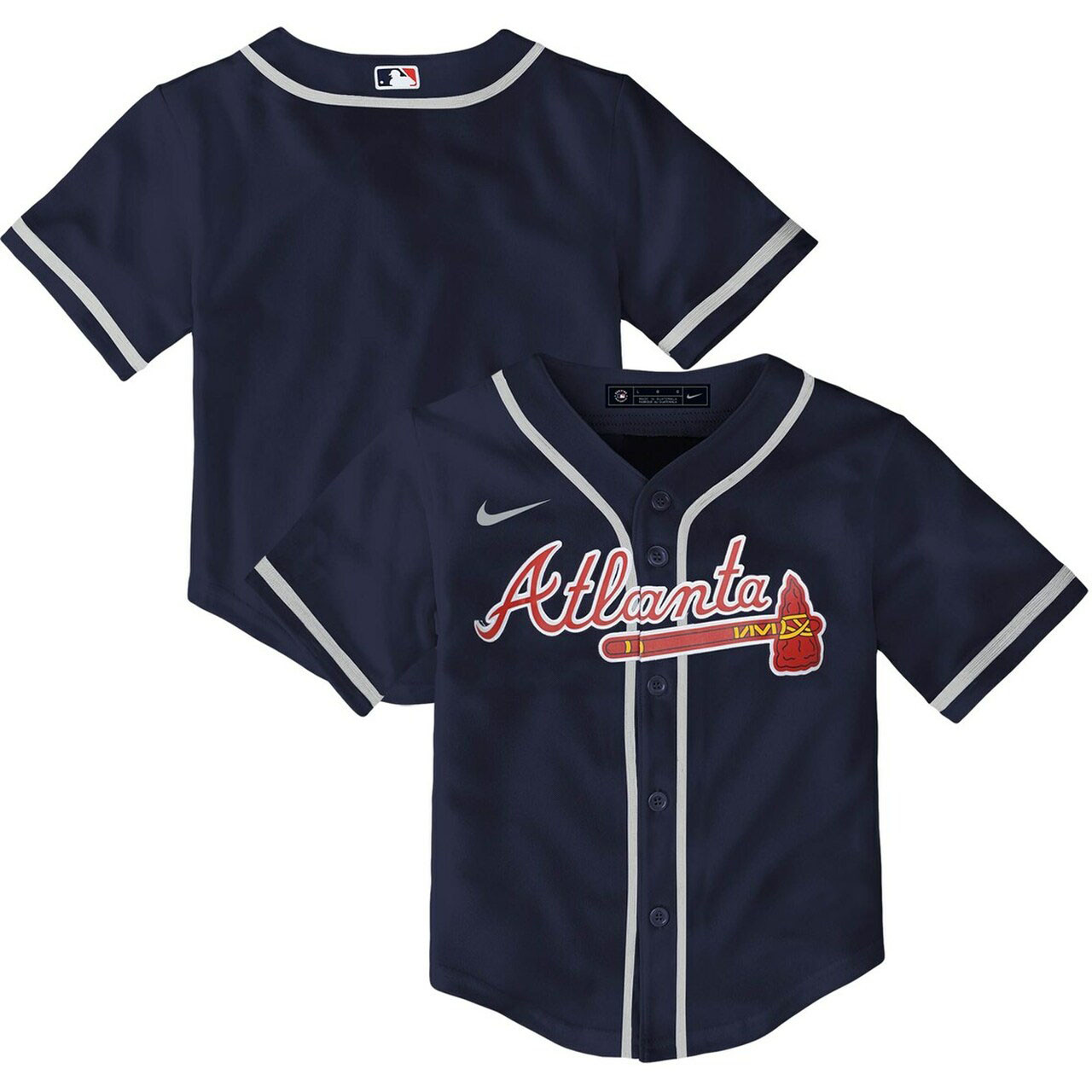 navy atlanta braves jersey