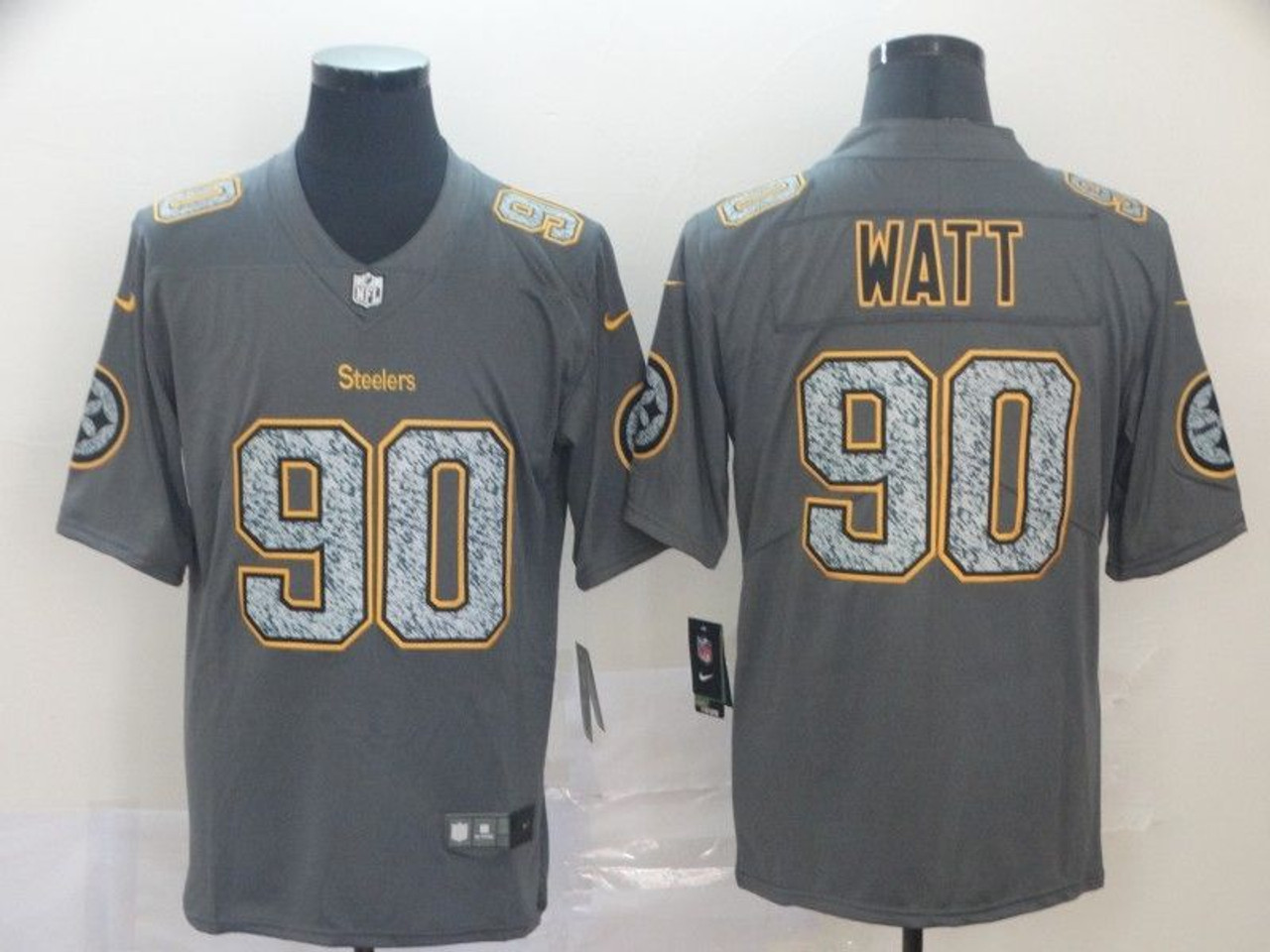 Men's Nike T.j. Watt Gray Pittsburgh Steelers Atmosphere Fashion Game Jersey Size: Medium