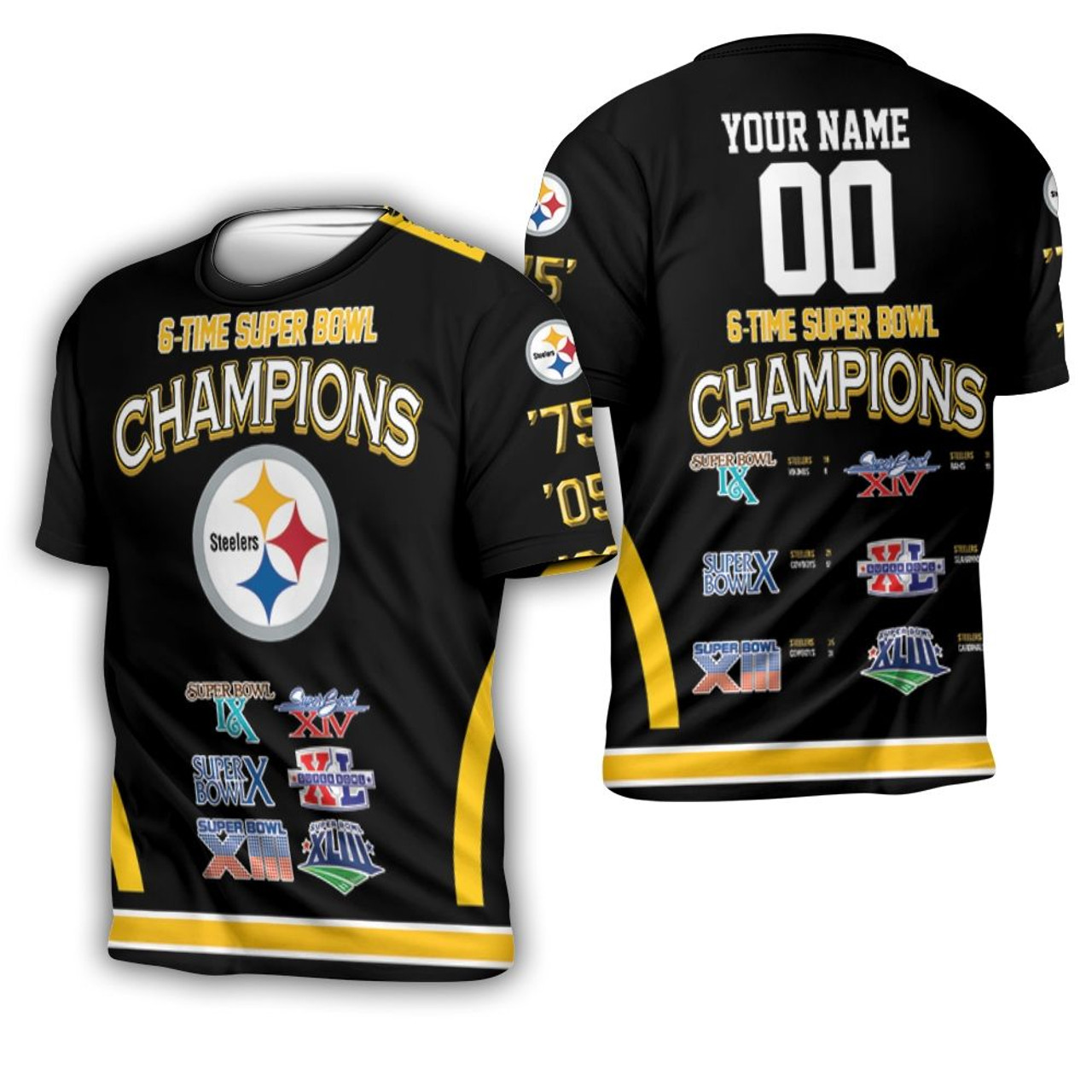 Pittsburgh Steelers 6-Time Super Bowl Champions Deluxe Gold