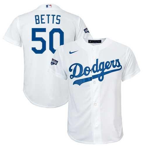 Los Angeles Dodgers Mookie Betts White 2020 World Series Champions Home Player Baseball Jersey MLB Baseball Jersey65
