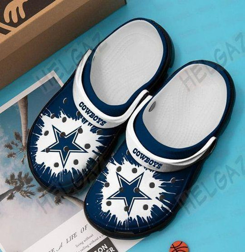 Dallas Cowboys Crocs Circle Logo Black Background • Bigfanshops