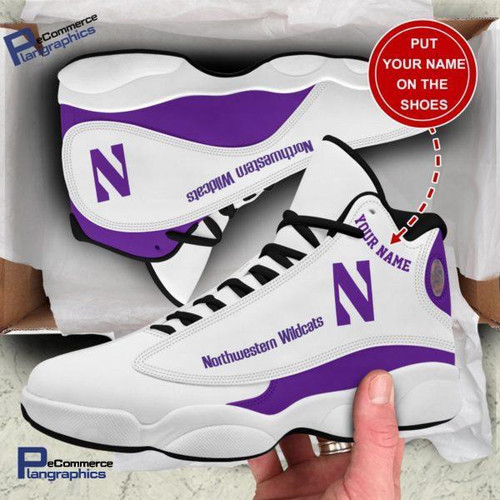 Personalized Northwestern Wildcats Air JD13 Shoes, Men, Women, Model KH3794