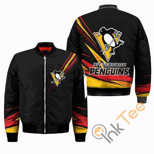 Pittsburgh Penguins NHL Black Apparel Best Christmas Gift For Fans Bomber Jacket, 3D All Over Print Model 478