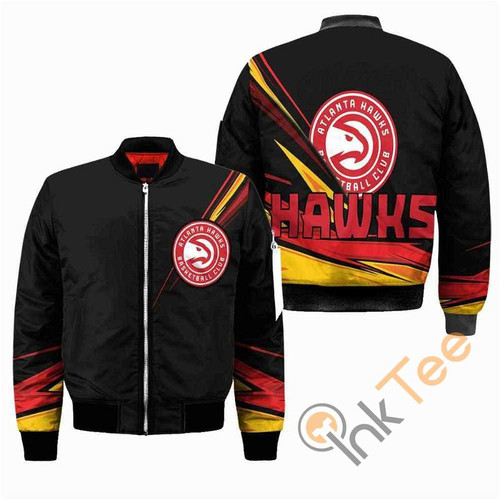 Atlanta Hawks NBA Black Apparel Best Christmas Gift For Fans Bomber Jacket, 3D All Over Print Model 653