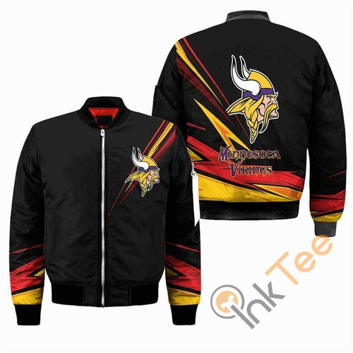 Minnesota Vikings NFL Black Apparel Best Christmas Gift For Fans Bomber Jacket, 3D All Over Print Model 840