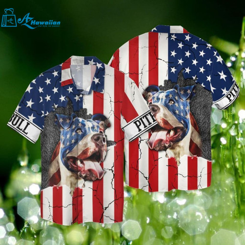 4Th Of July Independence Day American Pitbull Hawaiian Shirt, Model Az1492