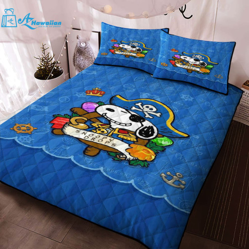 Pirate Snoopy Charlie Brown The Peanuts Cartoon Fan Gift,Snoopy Hawaiian Duvet Quilt Bedding Set, Model Az3542