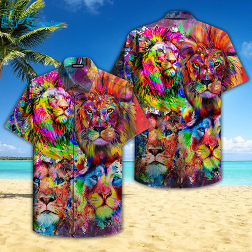 Lion King Colorful Hawaiian Shirt For Men Women, Model Az9057