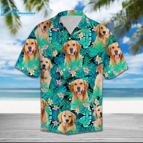 Golden Retriever Tropical Hawaiian Shirt, Model Az11604