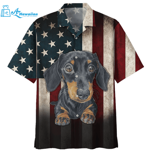 Dachshund American Hawaiian Shirt (1), Model Az12646