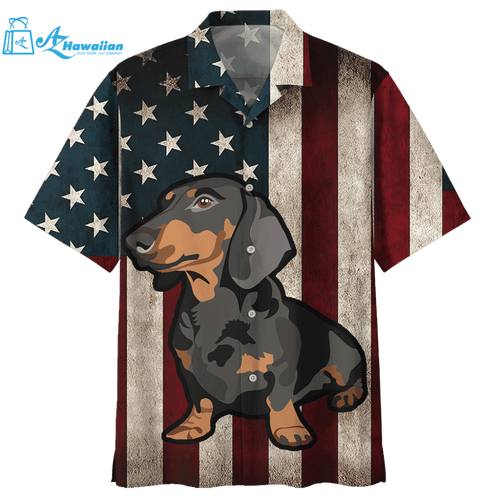 Dachshund American Hawaiian Shirt (2), Model Az12657