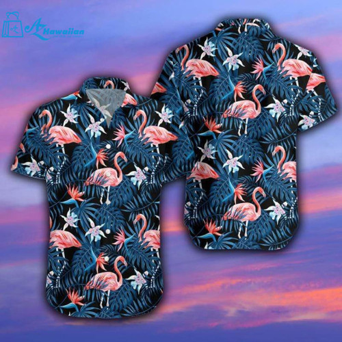 Flamingo Tropical Aloha Hawaiian Shirts, Model Az16169