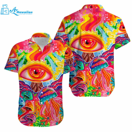 Hippie Magic Mushrooms Psychedelic Hallucination Aloha Hawaiian Shirts, Model Az16285