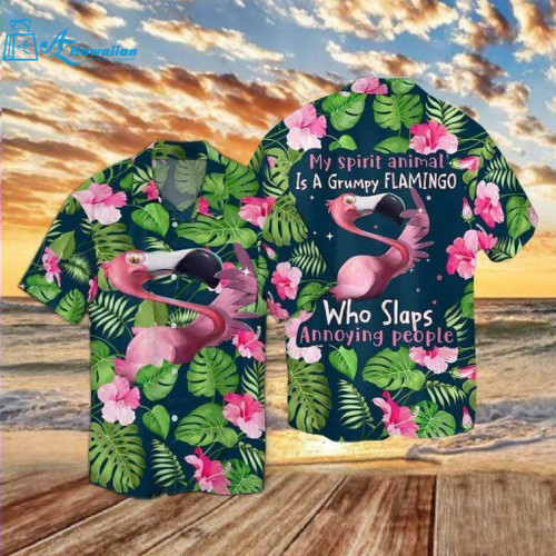 Hawaiian Aloha Shirts Grumpy Flamingo, Model Az16540