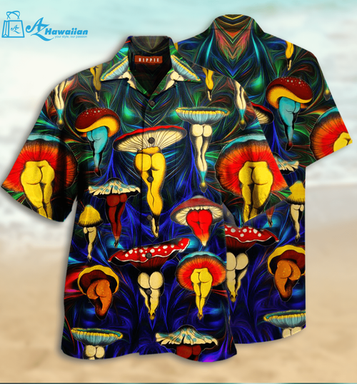 Hawaiian Aloha Shirts Hippie Magic Mushroom Body, Model Az22108