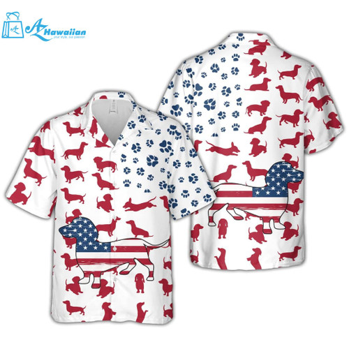 American Dachshund Lovers Unisex Hawaiian Shirts, Model Az22559