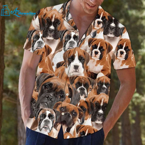 Boxer Dog Hawaiian Aloha Shirt, Model Az25390