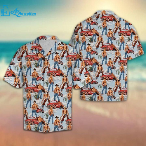 Attractive Cowboy Unisex Hawaiian Shirt Crazy Funny Hawaiian Shirt Western Vintage Hawaiian Shirt, Model Az31880