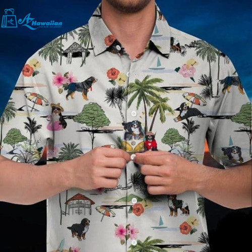 Bernese Mountain Hawaiian Shirt Hawaii Beach Retro, Model Az32159