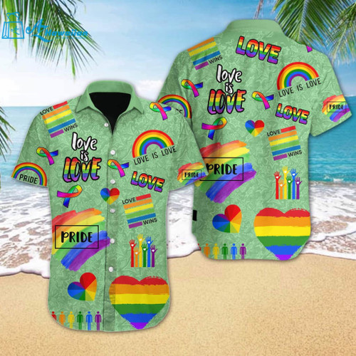 Lgbt Love Is Love Pride Hawaiian Shirt - Hawaii Shirt, Model Az34808