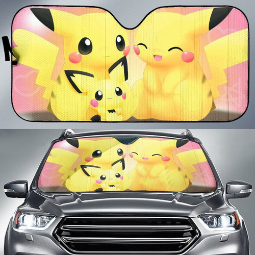 Lovely Pichu Pikachu Pokemon Car Sun Shade 3D Printed In Pink