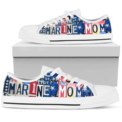 Proud Marine Mom Low Top Shoes