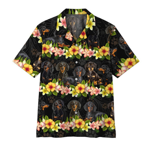 3D Dachshund Hawaii Shirt