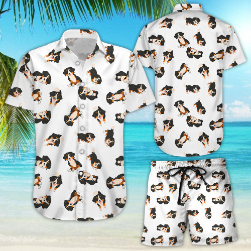 Bernese Mountain Dog Shirt- Bernese Mountain Dog Cute Pattern Hawaii Shirt - Bernese Mountain Dog Gifts