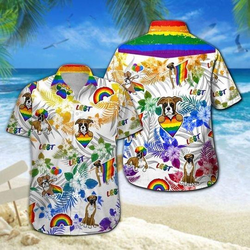 Boxer Hawaiian Shirt - Boxer LGBT Button Down Shirts - Unqiue Beach Vacation Gift