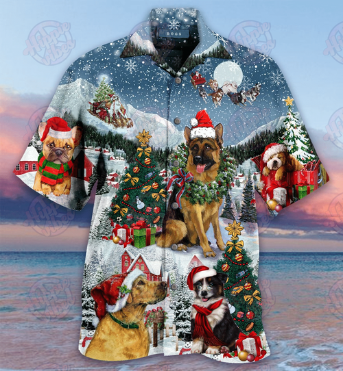 Christmas Dogs Hawaii Shirt