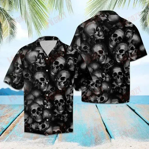 Crazy Skull - Hawaiian Shirt Hobbies Short Sleeve Custom Hawaiian Shirts Hawaiian Shirts For Men