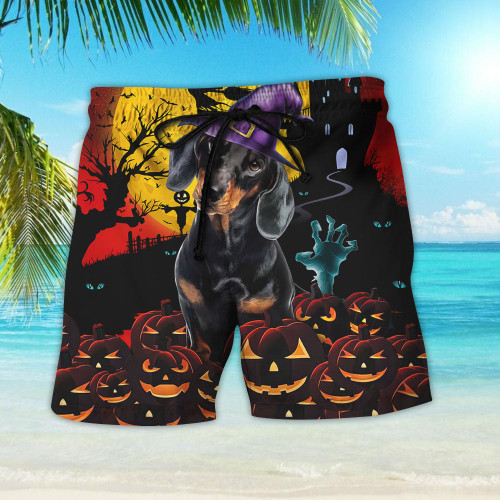 Dog Halloween Shirt - Dachshund Happy Halloween Witch Pumpkin Hawaii Shirt -  Halloween Gifts