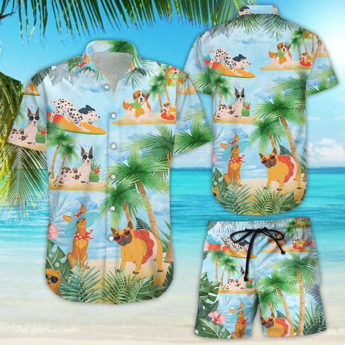 Dog Hawaiian Shirt - Funny Dogs Resting On The Beach Hawaii Shirt - Dog Gifts For Women