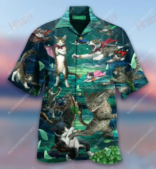 Epic Cats Fight Short Short Sleeve Shirt Hobbies Tropical Shirts Hawaiian Crazy Shirts Crazy Shirts Hawaii