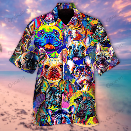 French Bulldog Shirt - Colorful French Bulldog Dog Hawaiian Shirt