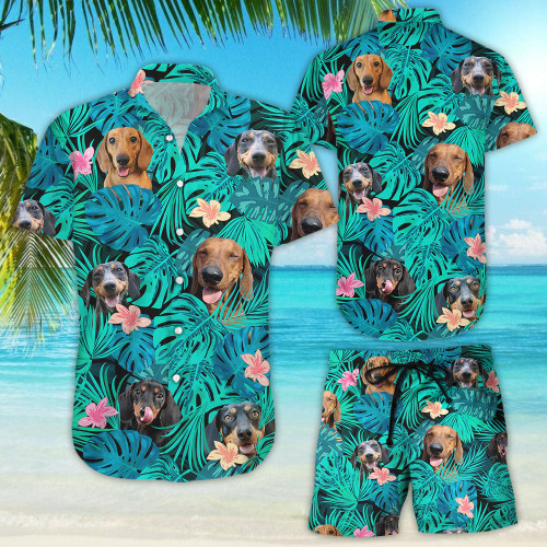Funny Dachshund Cute Pattern Beach Tropical Gift Hawaiian Hawaii Shirt