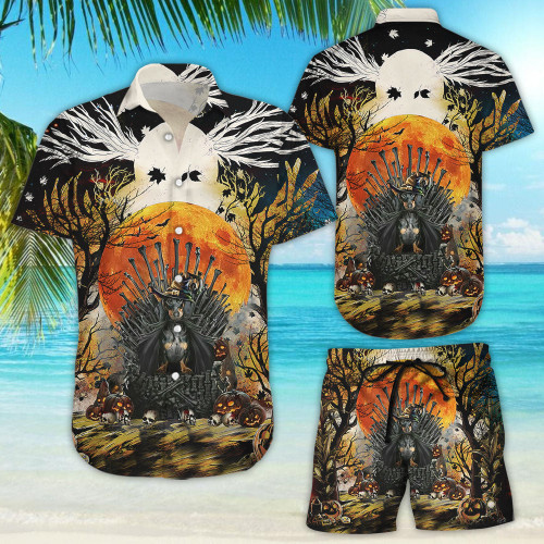 Funny Dachshund Shirts - Dachshund Happy Halloween Witch Pumpkins Hawaii Shirt - Miniature Dachshund Gifts
