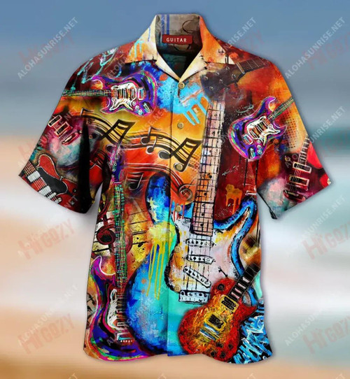 Go Where The Guitar Takes You Unisex Short Sleeve Shirt Vacation Aloha Shirt Hawaiian Crazy Shirts Hawaiian Shirts For Women